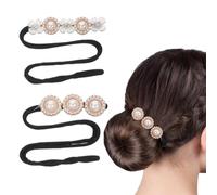 EYVRPAU Chignon a Ciambella, 2 Pz Creatore per Pane Ciambella Chignon a Ciambella, French Twist Accessori Capelli Ciambelle Chignon, Fiore Perla Capelli Chignon per Donne Ragazze Donne Bambini