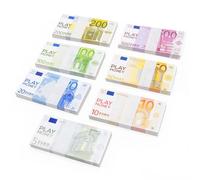 EYVRPAU Confezione da 70 Banconote di Soldi Giocattolo - Composto da 10 Banconote da 5, 10, 20, 50, 100, 200 e 500 euro falsi al Denaro reale - Banconote euro false per giocare