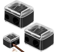 EYVRPAU Matita per trucco, 2 pezzi, doppio foro, per sopracciglia, labbra, occhi, fori, trucco, manuale con spatola di pulizia, per matita per sopracciglia, con serbatoio, gomma e mancino