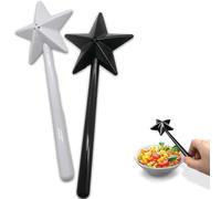 EYVRPAU Set di 2 bacchette magiche per sale e pepe, bacchetta magica a forma di stella per la cucina, sconosciuta bacchetta magica per sale e pepe, saliera e pepe