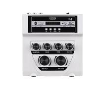 eyYvxmep Mf8 Mini Karaoke Audio Mixer Esterna Mixer SteReo Doppio Microfono Input Amplificatore con Effetto Di Registrazione BT-EU Plug, B