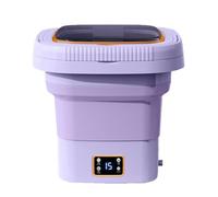 eyYvxmep Mini Lavatrice Domestica Pieghevole Portatile da 9 L con Lavatrice A Secco Rotante Viola Spina UE