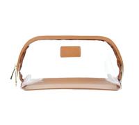 EYZJQSTUV Borse trasparenti per il trucco, Borsa tote da spiaggia viaggio cosmetica in PVC multicolore(Brown)