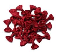 EYZJQSTUV Mini Fiocchi in Nastro, 50 Fiocchi di Nastro in Poliestere 4x2,5 cm Multicolori for Decorazioni Nozze for Feste Artigianali Fai-da-Te(Wine Red)