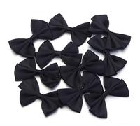 EYZJQSTUV Mini Fiocchi in Nastro, Fiocchi di Nastro Raso Multicolor 4x6cm Confezione da 10 O 30 Pezzi for Lavoretti Fai Te(Black,10pcs)