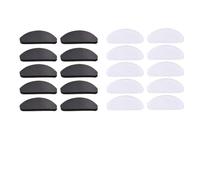 EYZJQSTUV Naselli in silicone per occhiali, 20 pezzi Naselli adesivi in silicone for occhiali multicolore 1,9x0,8 cm(Black White)