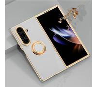 EYZUTAK Custodia magnetica elettrolitica per Samsung Galaxy Z Fold 7, 360 gradi con rotazione in metallo anti-caduta Supporto per anello da dito magnetico supporto per auto sottile morbido silicone