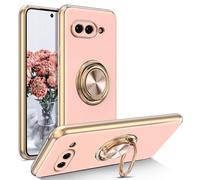 EYZUTAK Custodia magnetica elettroplaccata per Google Pixel 9a, 360 gradi con rotazione in metallo anti-caduta Supporto per anello magnetico Supporto per auto Supporto per auto Sottile Cover antiurto