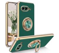 EYZUTAK Custodia magnetica elettroplaccata per Google Pixel 9a, 360 gradi con rotazione in metallo anti-caduta Supporto per anello magnetico Supporto per auto Supporto per auto Sottile Cover antiurto
