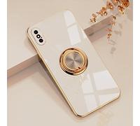 EYZUTAK Custodia per iPhone X iPhone XS,Custodia in Silicone TPU Sottile Sottile con Anello a 360 Gradi Cavalletto Magnetico Antiurto per la Copertura dell'auto-Rosa