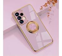 EYZUTAK Custodia per Samsung Galaxy A53 5G, lucida morbida silicone TPU Slim Case con supporto ad anello a 360 gradi, antiurto, supporto magnetico per auto, cover viola