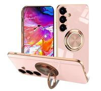 EYZUTAK Custodia per Samsung Galaxy S26, in morbido silicone e TPU, sottile, con supporto ad anello a 360 gradi, antiurto, supporto magnetico per auto, colore: rosa