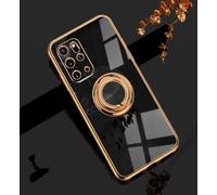 EYZUTAK Custodia protettiva per Samsung S20 Plus, in silicone TPU morbido e lucido, con anello di supporto a 360°, antiurto, supporto magnetico per auto, colore: nero
