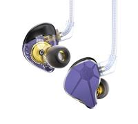 EZ EAR Auricolari in-ear CCZ BC04 HiFi DD&BA con driver dinamico ricco di dettagli cablati IEM Deep Bass con cavo staccabile a 2 pin per telefono, PC, musica e giochi (viola, senza microfono)