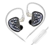EZ EAR KZ AS24 PRO in ear monitor HiFi IEM, auriculares in ear 8BA con sonido de alta precisión, cubierta de impresión 3D con cable plateado para espectáculos de músicos y cantantes (con micrófono)