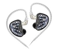EZ EAR KZ AS24 PRO in ear monitor HiFi IEM, auriculares in ear 8BA con sonido de alta precisión, cubierta de impresión 3D con cable plateado para espectáculos de músicos y cantantes (sin micrófono)