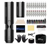 EZ Kit per Tatuaggi - Kit Macchina per Tatuaggi Completo con 6 Corse 2,5-4,0 mm Penna per Macchina Tatuaggio Senza Fili con Alimentazione a Batteria da 2000mAh per Gli Artisti del Tatuaggio (P3 Nero)