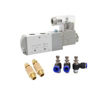 EZAGBPJK Elettrovalvola pneumatica 4V210-08, valvola magnetica for aria e gas a 5 vie e 2 posizioni, raccordi da 4 mm a 12 mm perfection(SL 4mm Adjust,DC24)