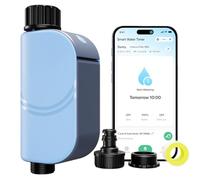 EZAIoT Computer di irrigazione Wi-Fi con misuratore di flusso: app per il controllo intelligente del giardino e del prato, irrigazione basata su quantità e tempo, ritardo di pioggia