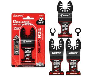 EZARC Obsidian Carbide Multitool - Lame per sega multiuso, accessori con sgancio rapido, per metallo, chiodi, legno, gesso, cartongesso e PVC, confezione da 3 (1)