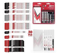 EZARC Set di lame per seghetto alternativo da 30 pezzi con custodia, lame di ricambio assortite con attacco a T per tagliare legno, plastica e metallo
