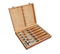 EZARC Set di Scalpelli per Legno Professionali, Set di 6 Scalpelli con Custodia in Legno Per Intaglio del Legno, Carpenteria, Rifilatura dei Bordi