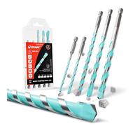 EZARC Set Punte de Trapano 5 Pezzi, Punta in Carburo di Tungsteno, per Cemento, Muro Mattoni, Piastrelle, Legno, Metallo, Plastica