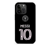EZB Custodia per iPhone a tema Lionel Messi, custodia flessibile in bianco e nero, assorbe gli urti, custodia Messi Inter Miami 10 (iPhone 15)
