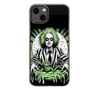 EZB Custodia per telefono, compatibile con iPhone, con divertente motivo film pop art Beetlejuice | bordi flessibili e ammortizzanti | motivo Beetlejuice (iPhone 15 Pro Max), verde