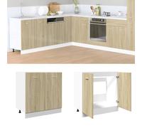 Ezbryzmatic Mobiletto Lyon in rovere Sonoma, 80 x 46 x 81,5 cm, truciolato con 2 ante, adatto per armadietto da cucina, adatto per stoviglie e pentole, design senza tempo, consegna senza contenuto