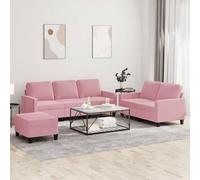 Ezbryzmatic Set di 3 cuscini in velluto rosa per soggiorno e camera degli ospiti, divano ad angolo, divano letto, salva-spazio, comodo, rilassante, estensibile, cassettone letto