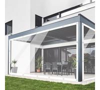 Ezcasch 2x2.5m Telone trasparente con occhielli, 420 g/m² Telone trasparente, telo impermeabile come protezione da pioggia, vento e polvere, per esterni con corda e fascette