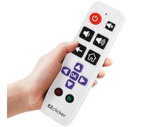EZclicker Telecomando TV Roku | Telecomando Universale a Grandi Pulsanti per Tutti i Roku solo, Semplificato e Facile da Usare, non compatibile con Roku Stick (2xAAA Batterie non Incluse) (Bianco)