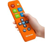 EZclicker Telecomando universale per TV con pulsante grande, semplice da usare, ideale per anziani, funziona con le principali marche TV (2 batterie AAA non incluse) (Arancione)