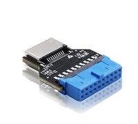 EZDIY-FAB Adattatore da USB 3.0 (USB3.1 Gen 1) con Internal Header(19 pin) a USB 3.1/3.2 Type-C (20 pin) A-Key Pannello Frontale a 180 Gradi,Estendere Porte USB di Tipo E Porte Pannello PC