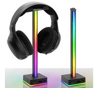 EZDIY-FAB Barra luminosa LED USB per Casco, retroilluminazione RGB, atmosfera da ufficio, 50 modalità di colore integrate, supporto per cuffie per gamer PC PS5 accessori per ufficio - nero