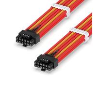 EZDIY-FAB Cavo a Manicotto 16AWG PCI-e 5.0 12VHPWR PSU,600W Cavo da 12+4 pin Maschio a 12+4 pin Maschio per RTX4070Ti Super, 4080 Super,4090,60cm/23.62in-Rosso Giallo