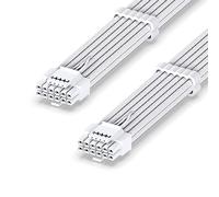 EZDIY-FAB Cavo a Manicotto 16AWG PCI-e 5.0 12VHPWR PSU,600W Cavo da 12+4 pin Maschio a 12+4 pin Maschio per RTX 3090Ti/4070Ti/4080/4090, 60cm/23.62in-Bianco Puro