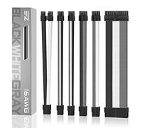 EZDIY-FAB MOD Sleeved Cable - Cavo Prolunga per Alimentatori con Extra Sleeves 300mm-Nero Bianco Grigio