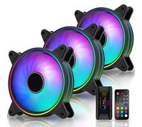 EZDIY-FAB Moonlight Ventole Case RGB da 120 mm con Fan Hub X e Telecomando,Scheda Madre Aura SYNC,Controllo della velocità,Ventilatore Indirizzabile per PC Case-3 Pack