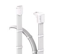 EZDIY-FAB Prolunga del Cavo GPU Shield 90 Gradi 12V-2x6,Adattatore Angolare GPU PCIe 5.1 12+4Pin,Prolunga Cavo Alimentatore 12VHPWR per RTX4070Ti Super,4080 Super,4090 con Pettini-Tipo Standard-Bianco