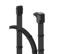 EZDIY-FAB Prolunga del Cavo GPU Shield 90 Gradi 12V-2x6,Adattatore Angolare GPU PCIe 5.1 12+4Pin,Prolunga Cavo Alimentatore 12VHPWR per RTX4070Ti Super,4080 Super,4090 con Pettini-Tipo Inverso-Nero