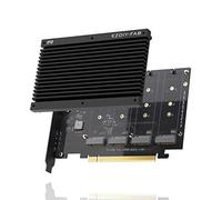 EZDIY-FAB Quad M.2 PCIe 4.0/3.0 X16 Scheda di Espansione con Dissipatore,Supporto di 4 SSD PCIe NVME M.2,RAID-on-CPU (VROC) in Piattaforma Intel e PCIe 4.0 RAID in Piattaforma AMD