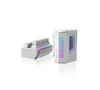 EZDIY-FAB Shield Adattatore Angolare a 24pin con Luce ARGB a Specchio Infinity,Connettore di Alimentazione ATX a 24pin, Sincronizzazione ARGB a 3pin da 5V-180 Gradi-Bianco-1 Pack