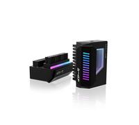 EZDIY-FAB Shield Adattatore Angolare a 24pin con Luce ARGB a Specchio Infinity,Connettore di Alimentazione ATX a 24pin, Sincronizzazione ARGB a 3pin da 5V-180 Gradi-Nero-1 Pack