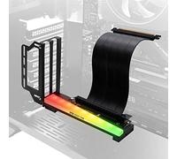 EZDIY-FAB Staffa Porta Scheda Grafica Verticale con LED ARGB 5V 3 Pin,Montaggio GPU,Kit Supporto Scheda Video VGA con Cavo Riser PCIE3.0-Nero