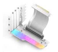 EZDIY-FAB Supporto Verticale GPU con Cavo Riser PCIE 4.0,Modulo ARGB,Estensione Flessibile 115mm/4.52in,Connettore a 90 Gradi, Compatibile Solo con Slot PCIe Completamente Aperti-Bianco-YIHPI344-3