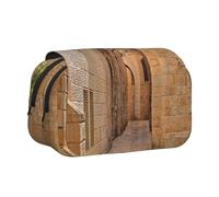 EZDLOWVBA Architecture Streets Houses Astuccio per matite con stampa di grande capacità astuccio portapenne con 2 scomparti portapenne organizer borsa per cancelleria