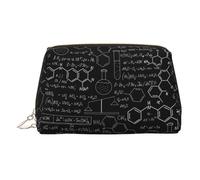 EZDLOWVBA Astratto Scienza Chimica Illustrazione Stampa 3D Donne Viaggio Cosmetici Borsa Organizzatore Cerniera Trucco Borse Pouch Toiletry, Borsa per il trucco in pelle leggera, Oro, Taglia unica
