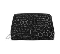 EZDLOWVBA Astratto Scienza Chimica Illustrazione Stampa 3D Donne Viaggio Cosmetici Borsa Organizzatore Cerniera Trucco Borse Pouch Toiletry, Borsa per il trucco in pelle leggera, Argento, Taglia unica